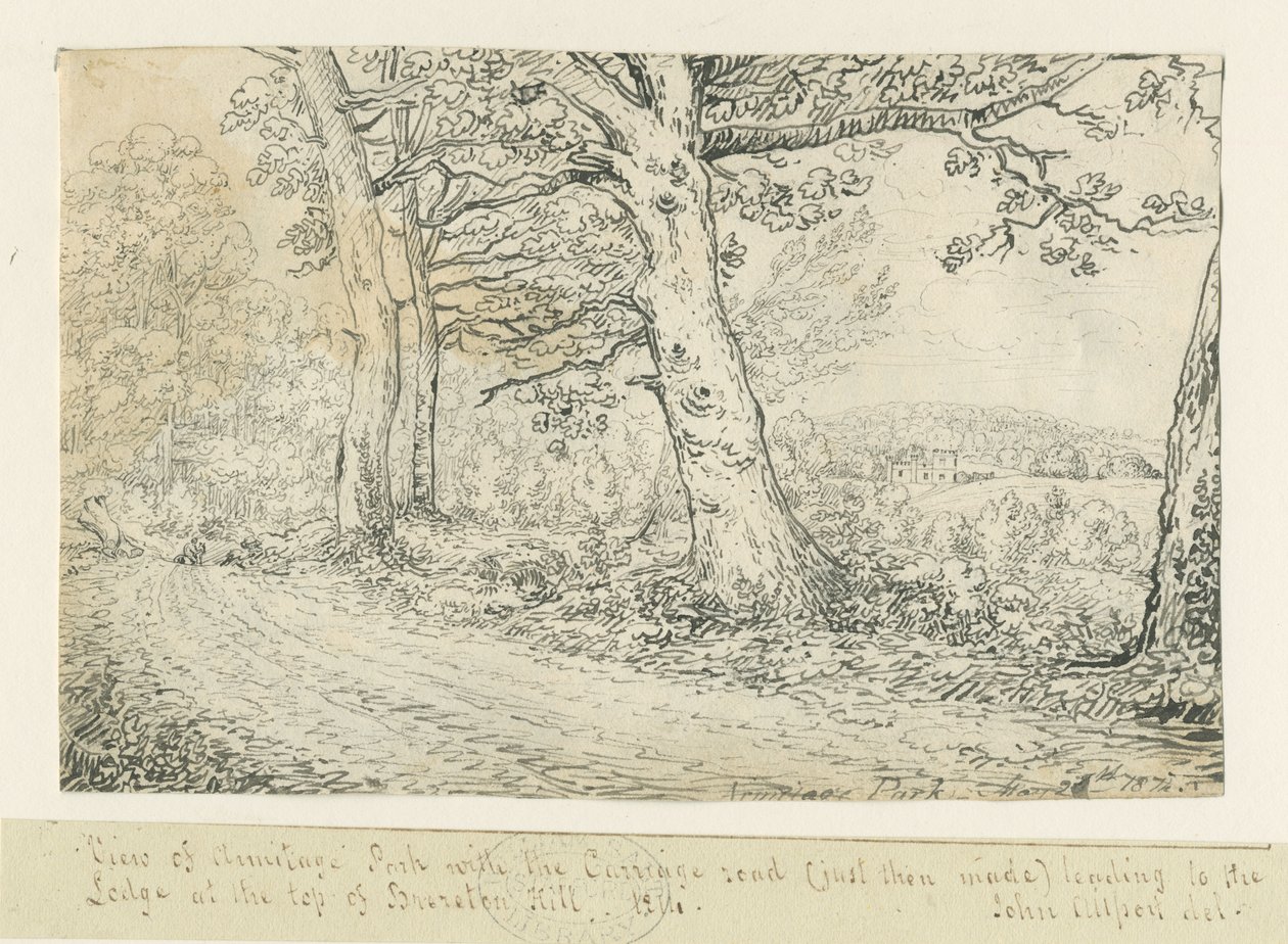 阿米蒂奇公园：钢笔画，1814年 作者 约翰·奥尔波特