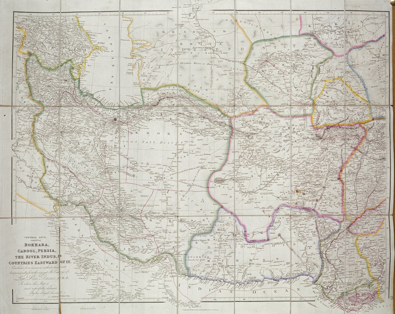 中亚地图，1834年 作者 约翰·阿罗史密斯
