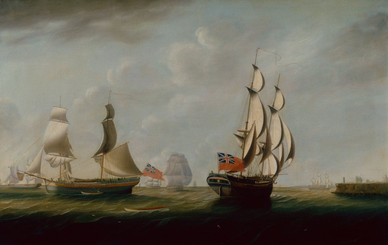 Two English Collier Brigs off Whitby with other Shipping beyond (oil on canvas)   1415887   zh       chinese Successfully Translated  Original: Relief, new life is breathed into the pharaoh, Luxor Temple, Thebes, Egypt, Africa (photo) Translat: Relief, new 作者 约翰·阿斯克