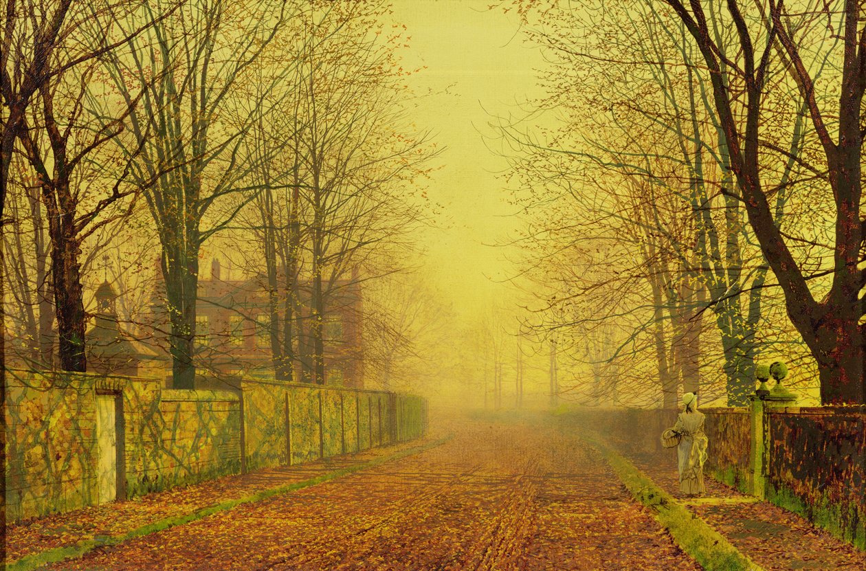 晚霞，约1884年（布面油画） 作者 约翰·阿特金森·格里姆肖