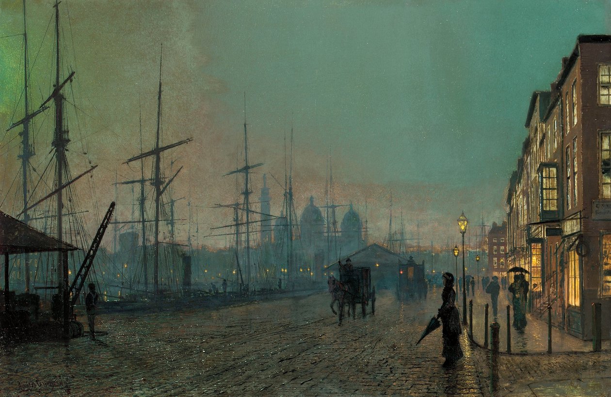 亨伯码头区（Humber Dockside），1881年 作者 约翰·阿特金森·格里姆肖