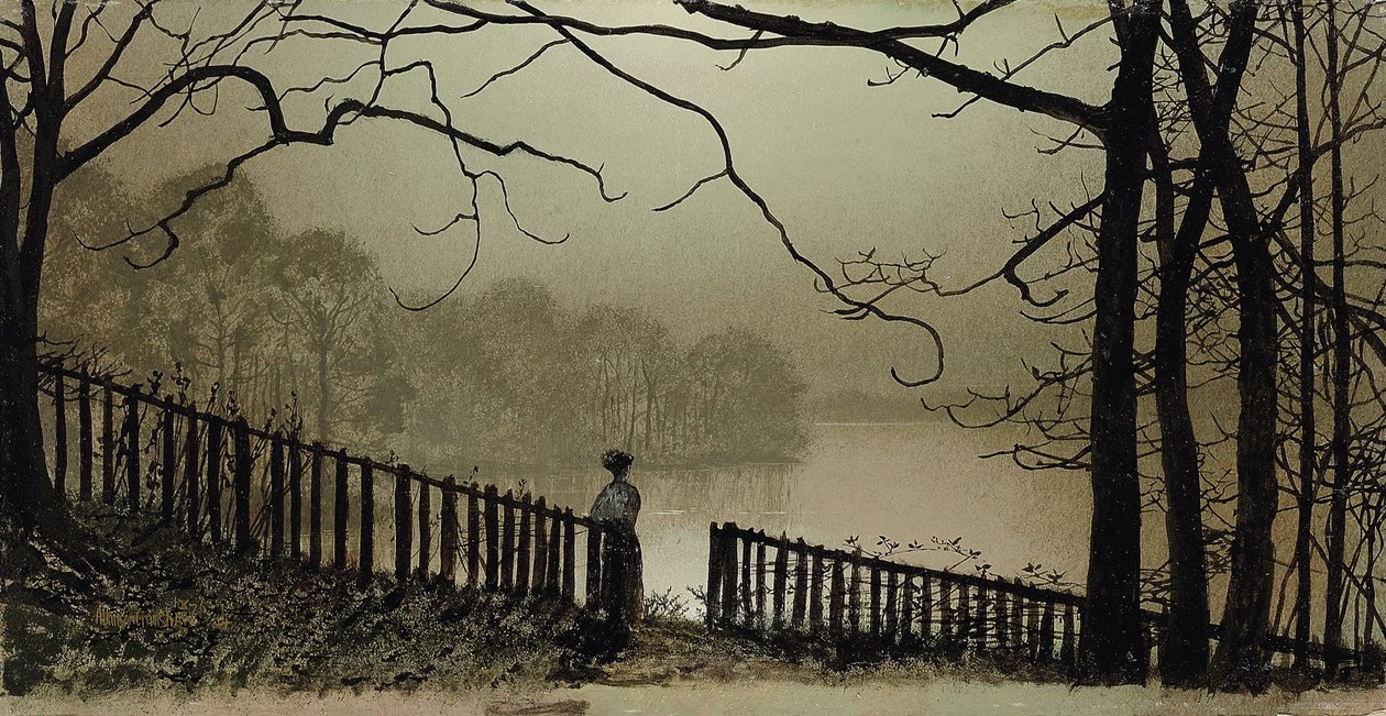 滑铁卢湖，朗德公园，利兹，1876-7 作者 约翰·阿特金森·格里姆肖
