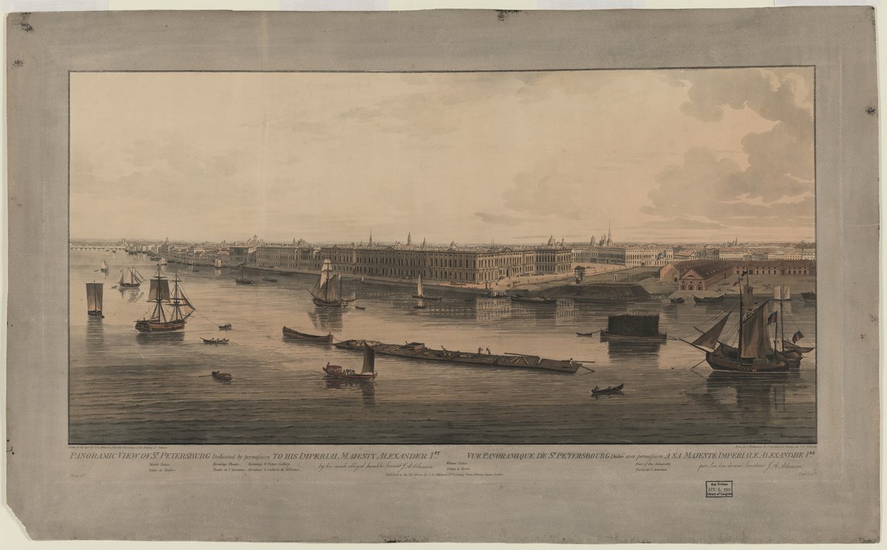 1805年至1807年之间的圣彼得堡全景 作者 约翰·奥古斯都·阿特金森