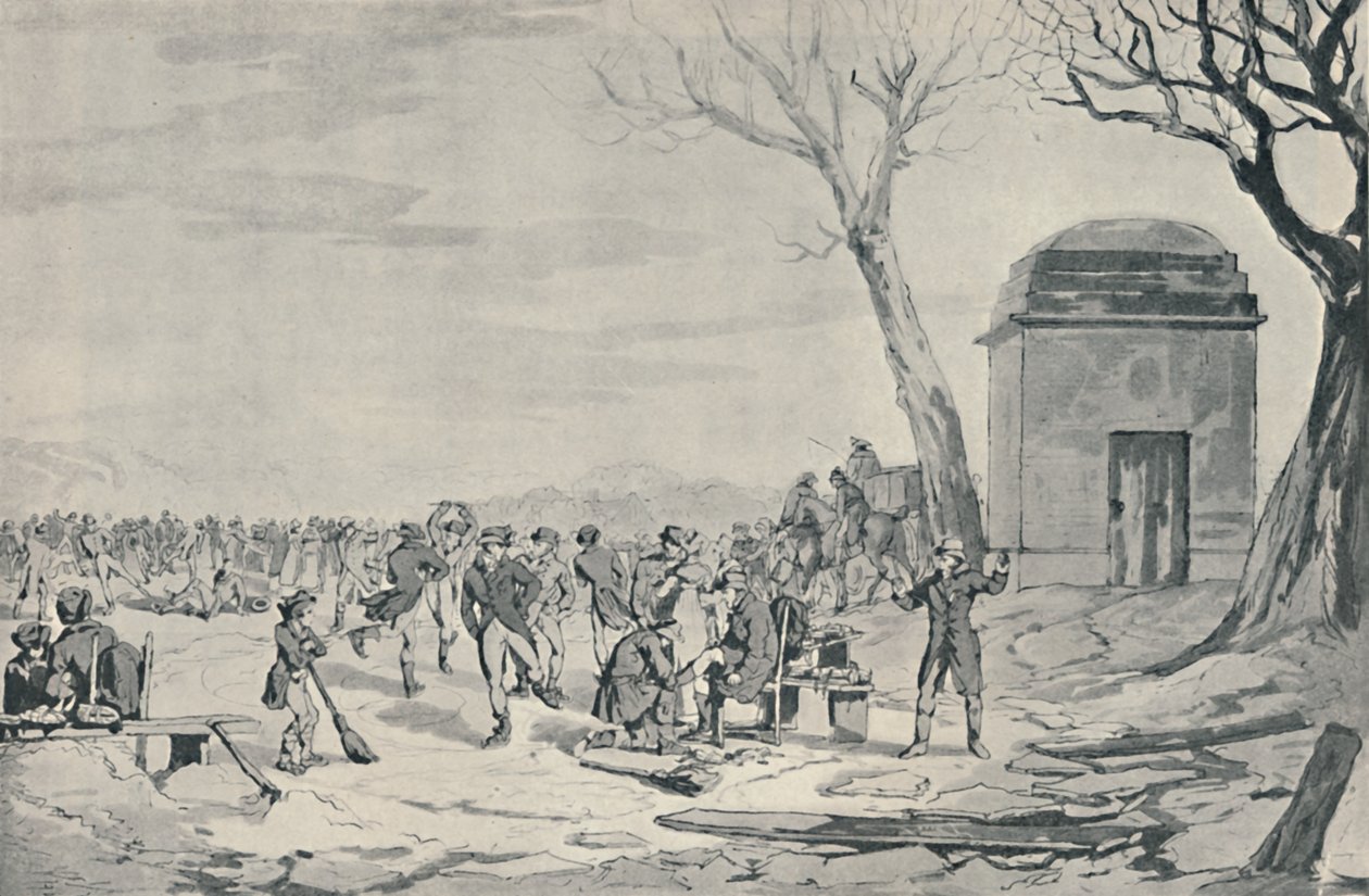 在海德公园滑冰，1807年，1920年 作者 约翰·奥古斯都·阿特金森