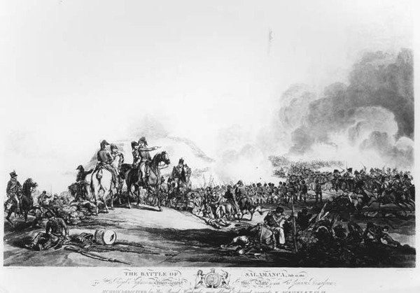 萨尔曼卡战役，1812年7月22日，由G.刘易斯雕刻，1813年 作者 约翰·奥古斯都在阿特金森之后