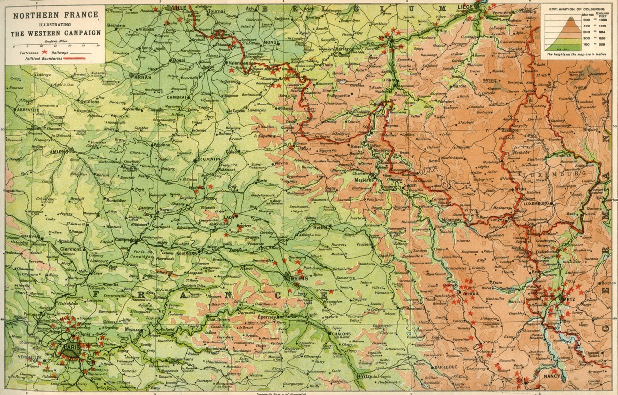 法国北部，说明西方战役，1914年，c1920年。 作者 约翰·巴塞洛缪和儿子