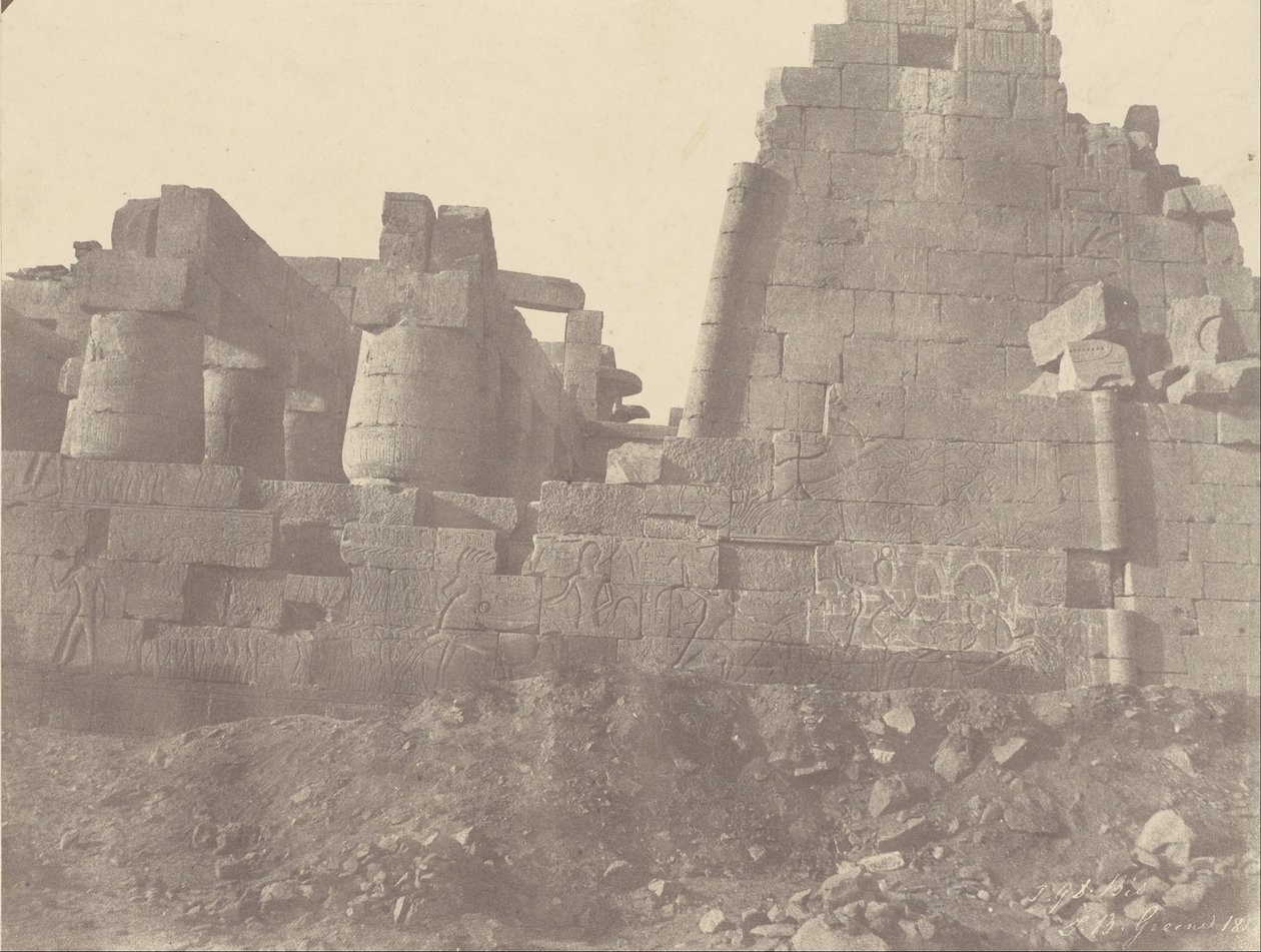 卡纳克（Karnac），Hypostyle Hall，北墙，外墙，N°1之二 作者 约翰·比斯利·格林