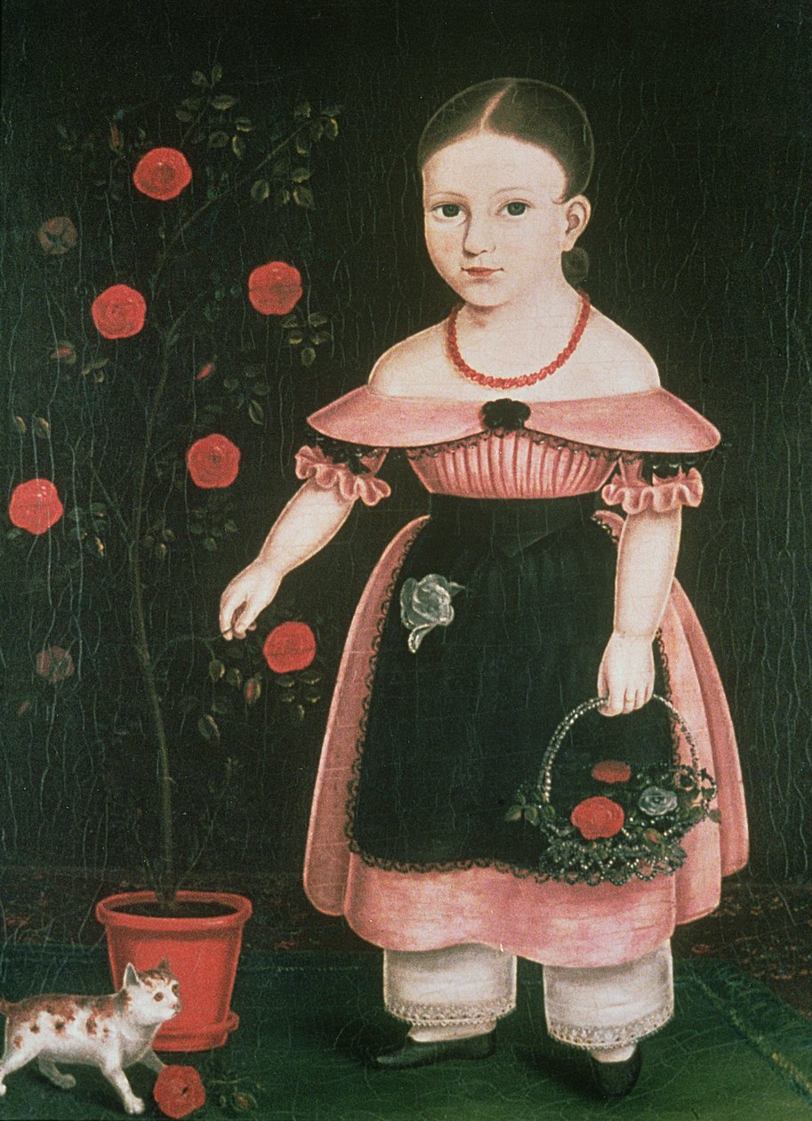 薰衣草的小女孩，c.1840 作者 约翰·布拉德利