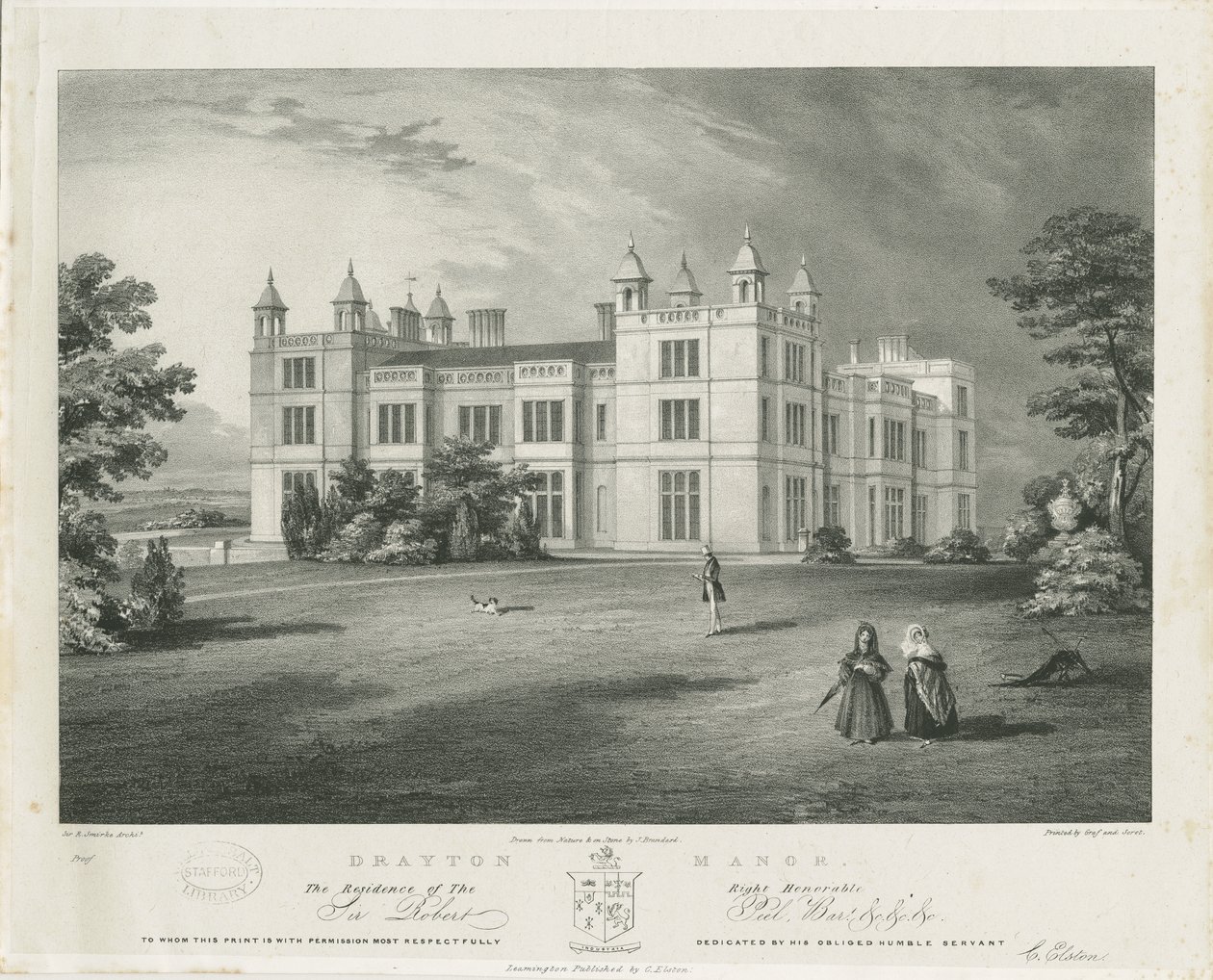 德雷顿·巴塞特（Drayton Bassett）-《德雷顿庄园》：石版画，[1812-1863] 作者 约翰·布兰德