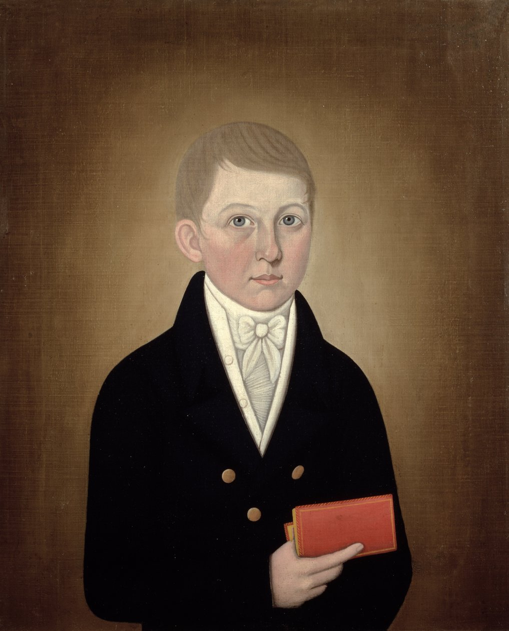 拿着书的男孩，c.1810 作者 约翰·布鲁斯特