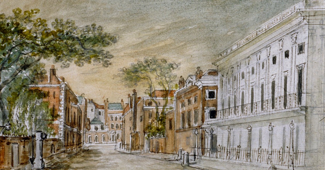 伦敦威斯敏斯特市维果巷沿线的风景，1793年 作者 约翰·布罗姆利
