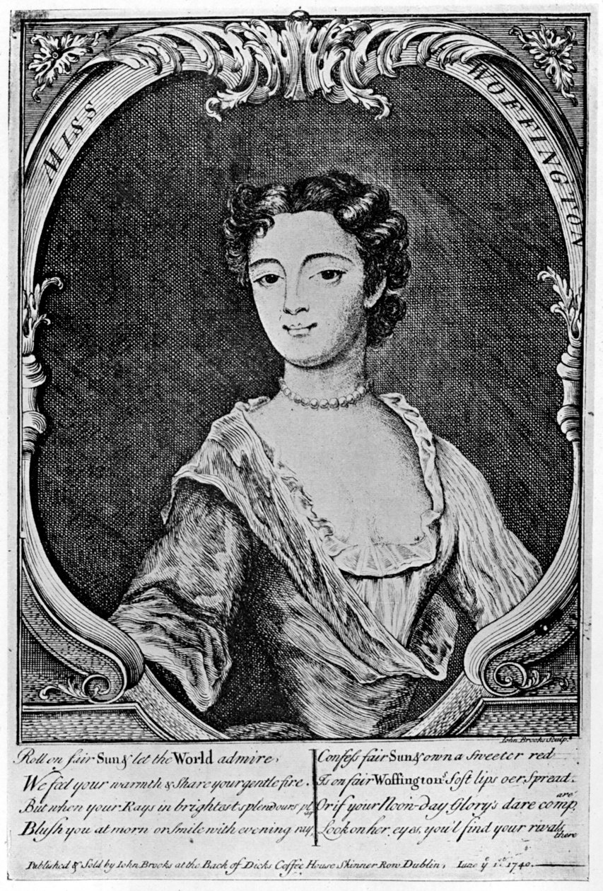 玛格丽特·佩格·沃芬顿（Margaret Peg Woffington）1720-1760，爱尔兰女演员，1905年18世纪。 作者 约翰·布鲁克斯
