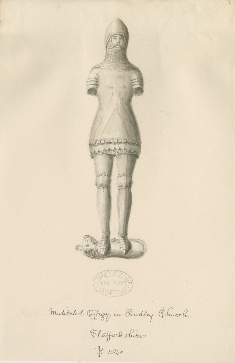 奥德利纪念碑-“奥德利骑士”：乌贼墨画，1840年 作者 约翰·巴克勒