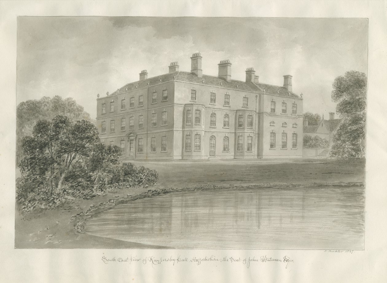Biddulph - Knypersley Hall [new] : sepia drawing 作者 约翰·巴克勒