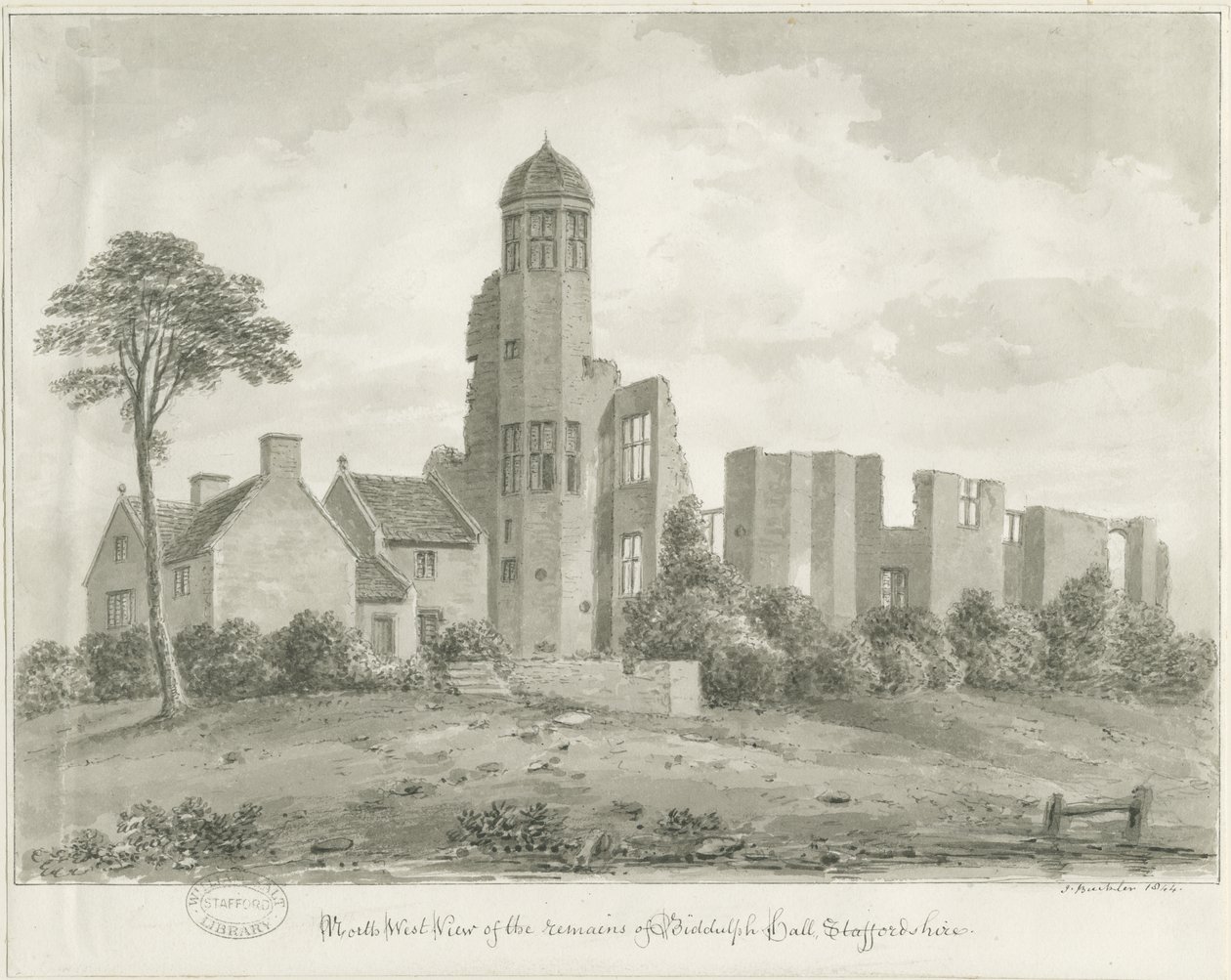 Biddulph Hall（旧）：棕褐色图纸 作者 约翰·巴克勒