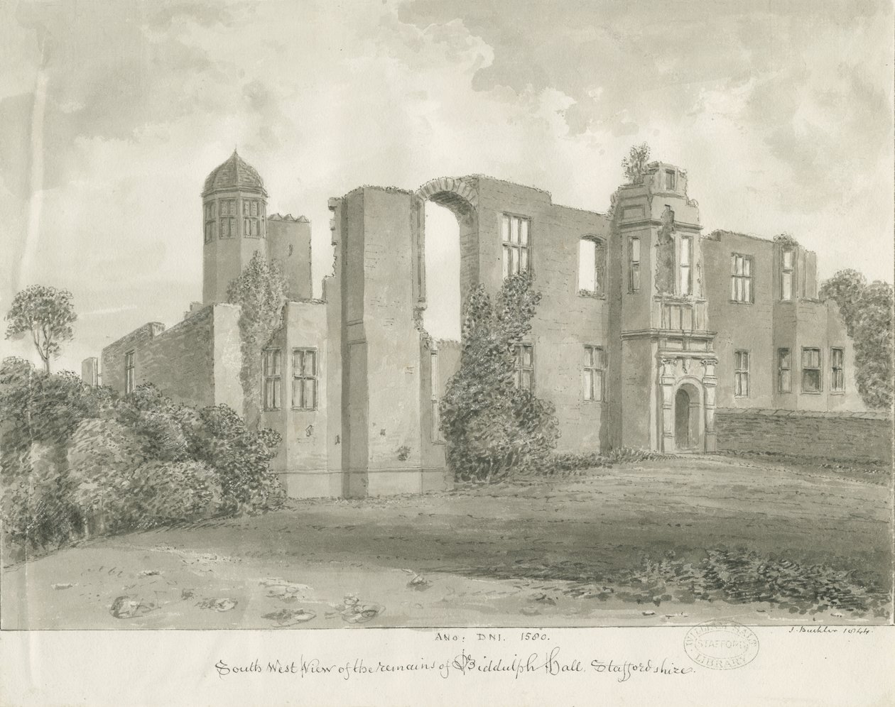 Biddulph Hall（旧）：棕褐色图纸 作者 约翰·巴克勒