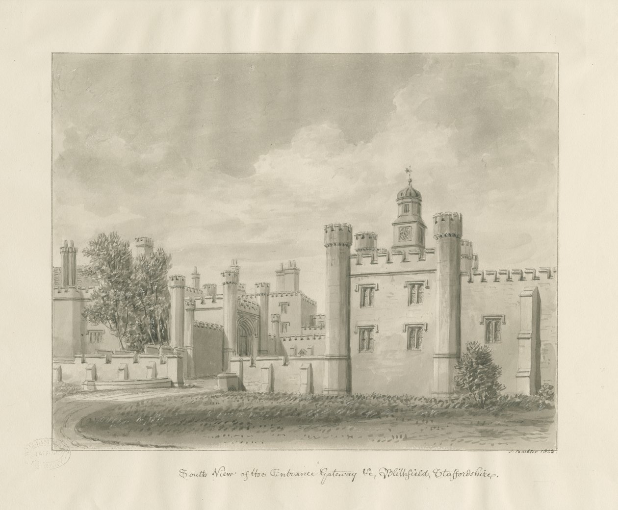 Blithfield Hall: sepia drawing 作者 约翰·巴克勒