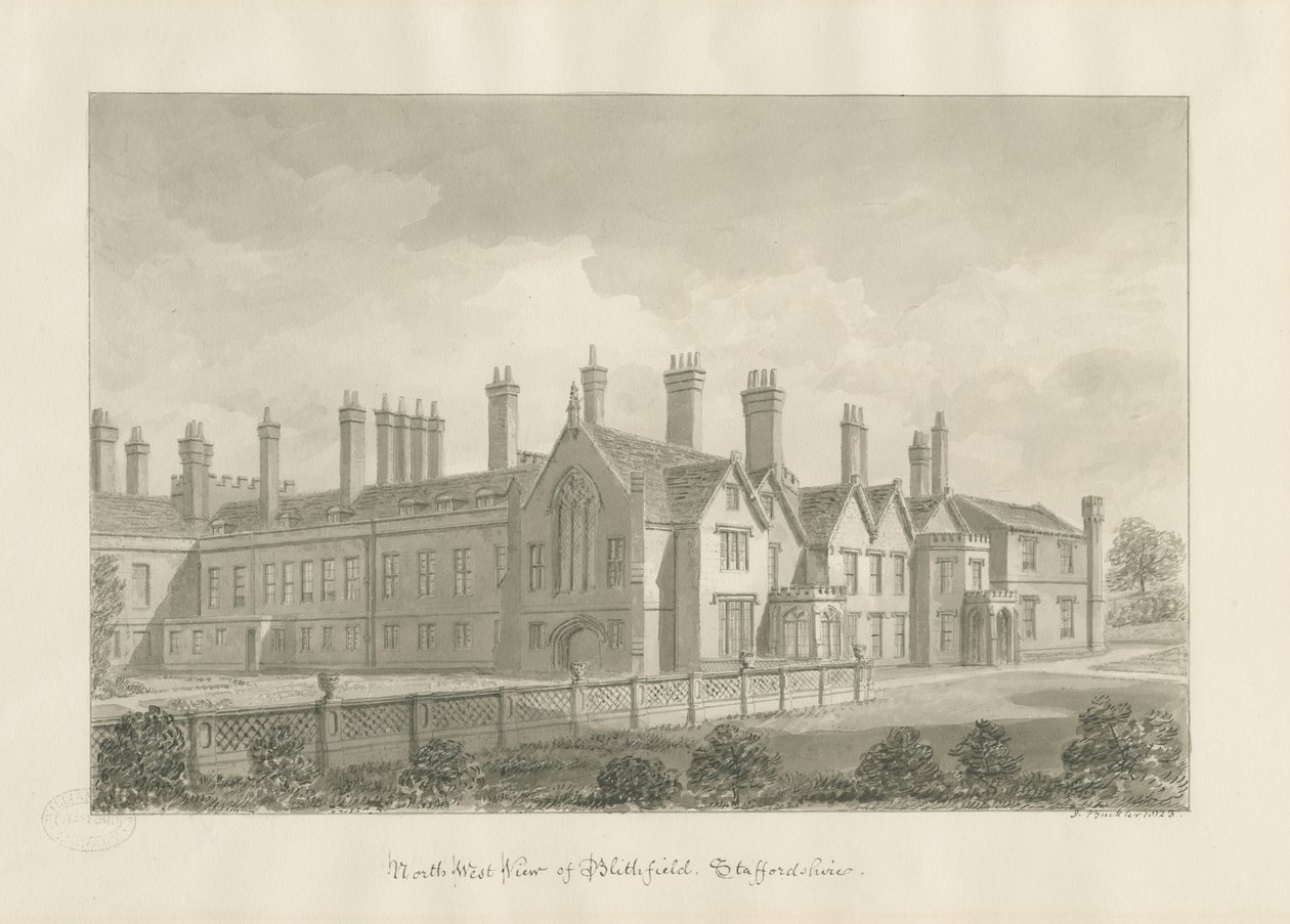 Blithfield Hall：棕褐色图纸 作者 约翰·巴克勒