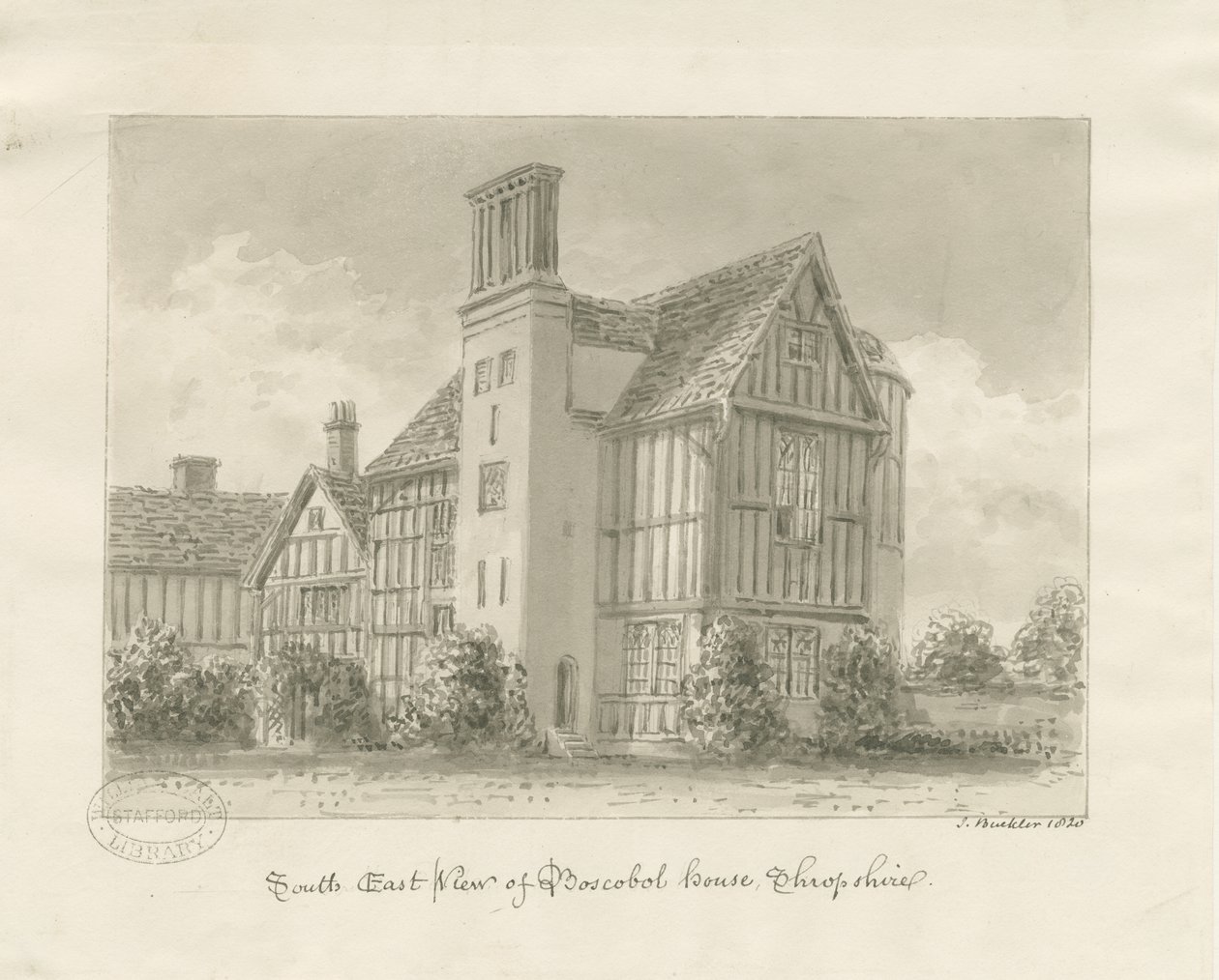 Boscobel House：棕褐色洗 作者 约翰·巴克勒