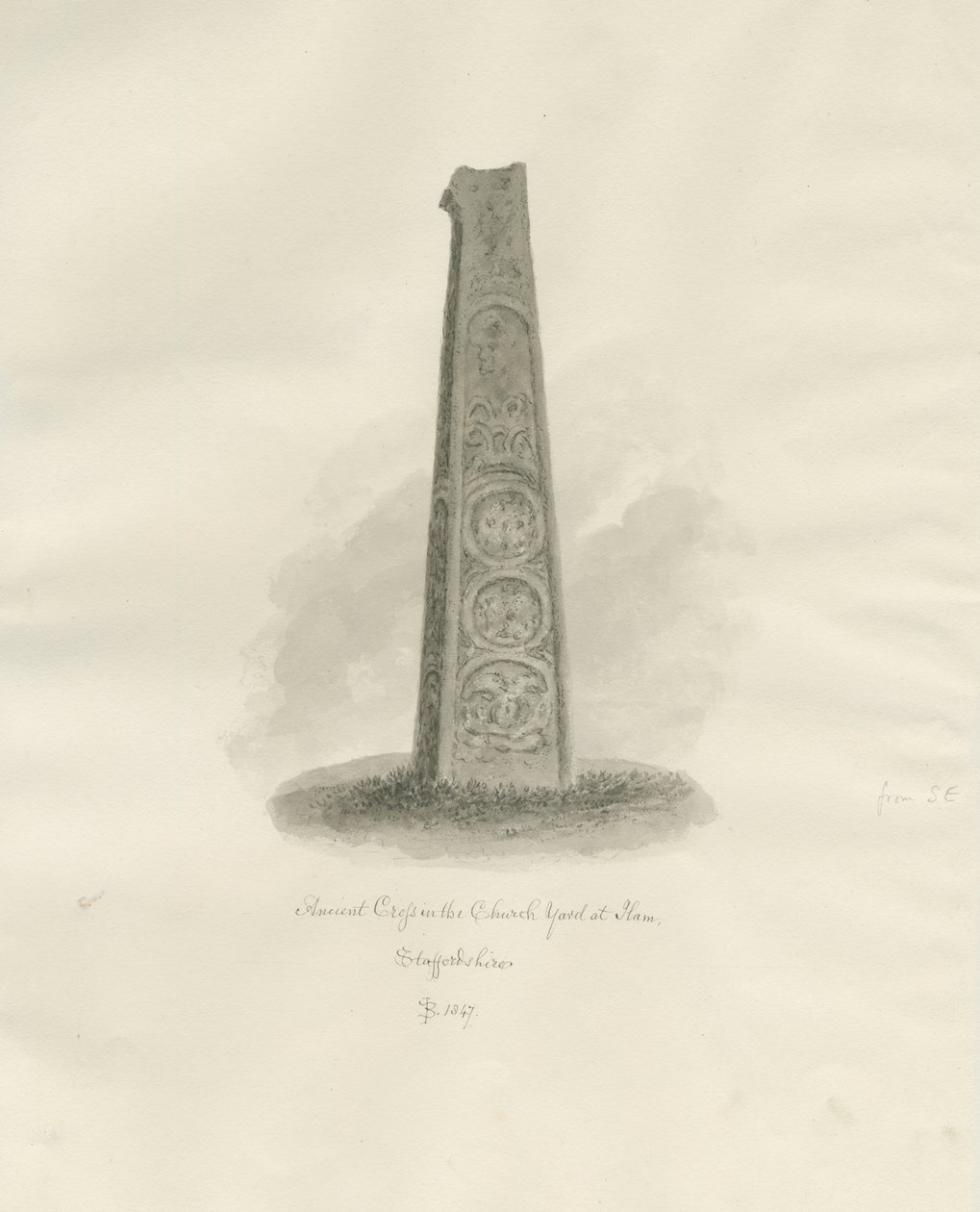伊兰教会-古代十字架：棕褐色绘画，1847年 作者 约翰·巴克勒