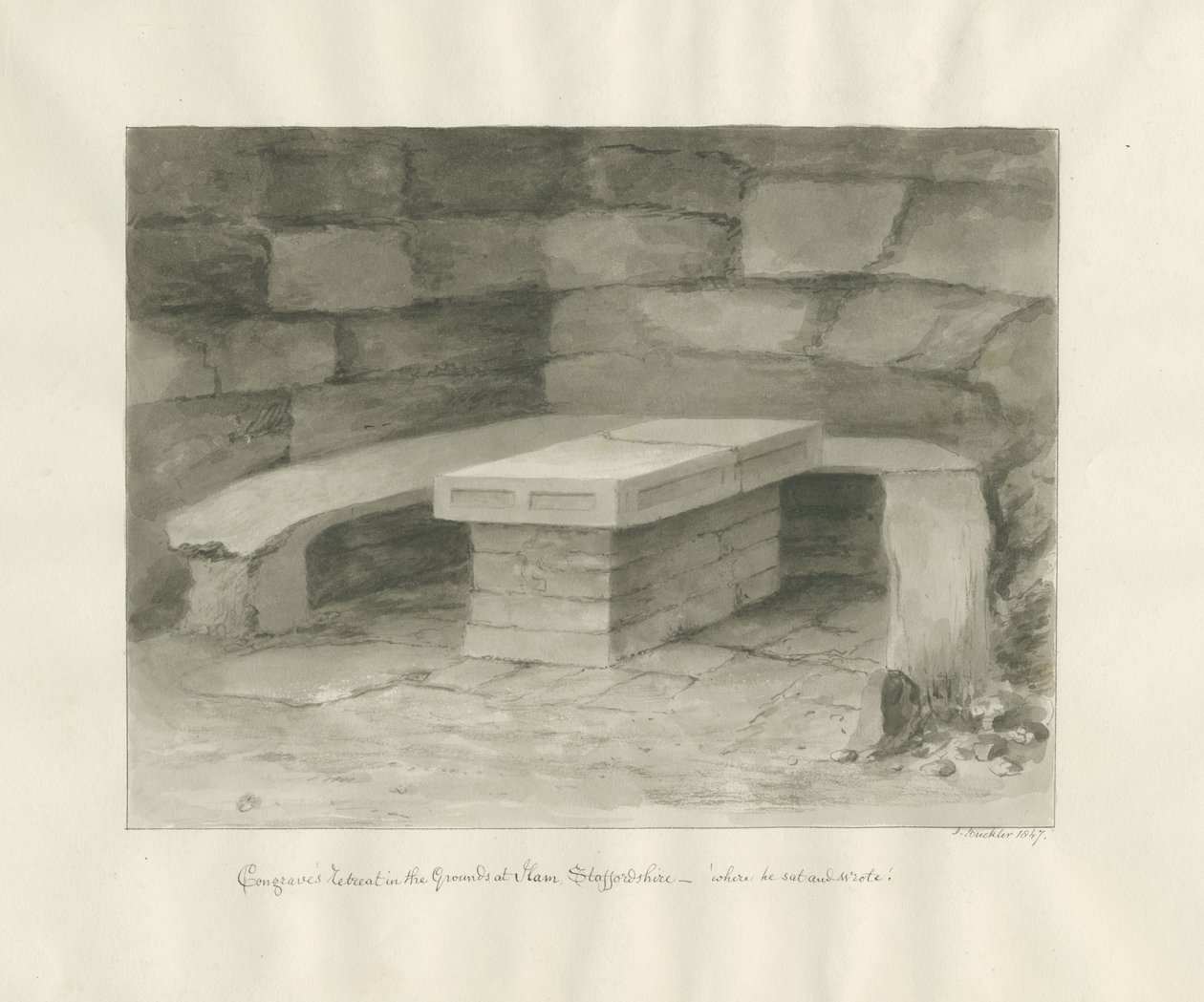 Ilam Hall-&39;Congrave&39;s Retreat&39;：乌贼墨画 作者 约翰·巴克勒