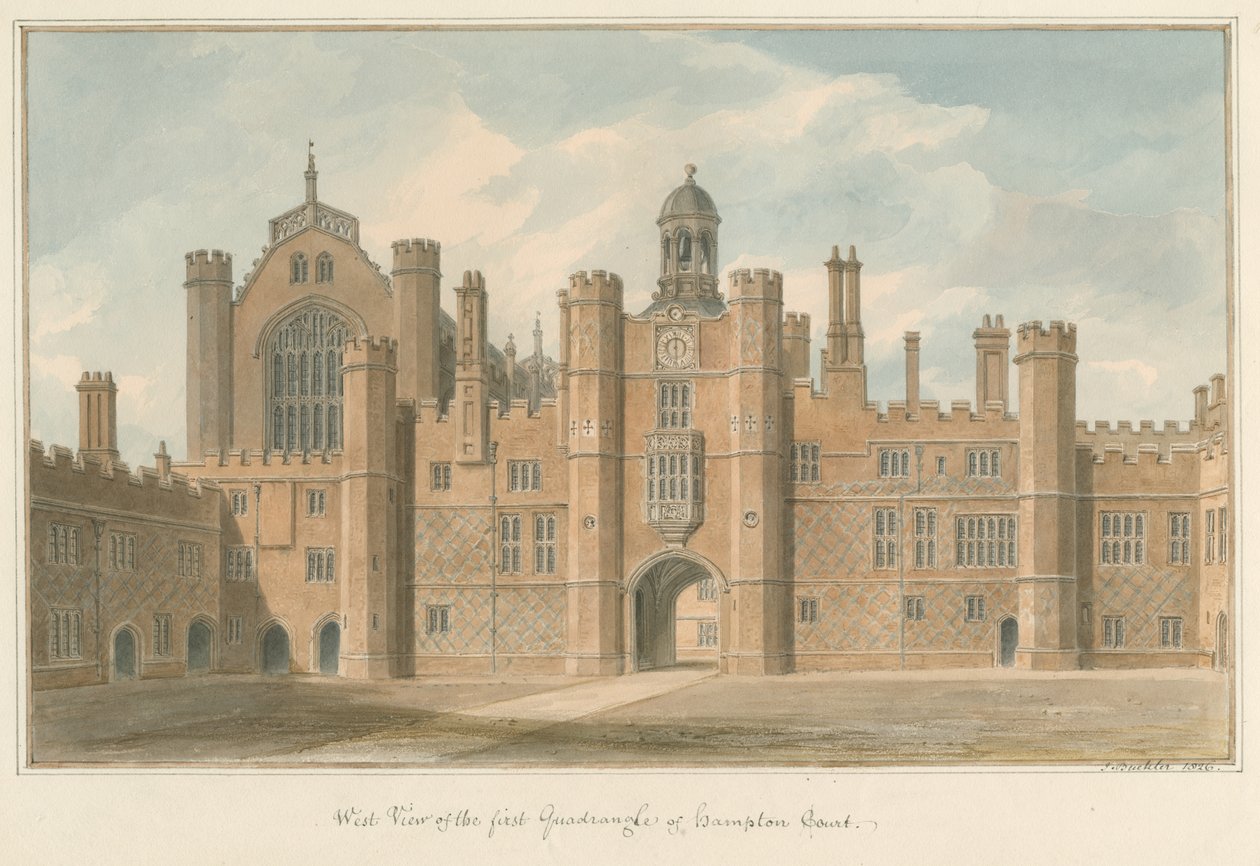 Middlesex-汉普顿法院-第一四方，1826年 作者 约翰·巴克勒