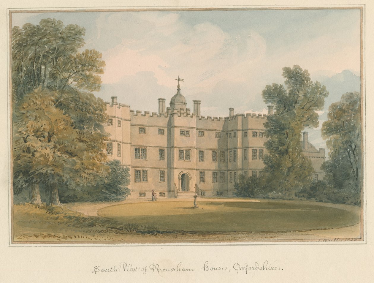 牛津郡-Rousham House，1823年 作者 约翰·巴克勒