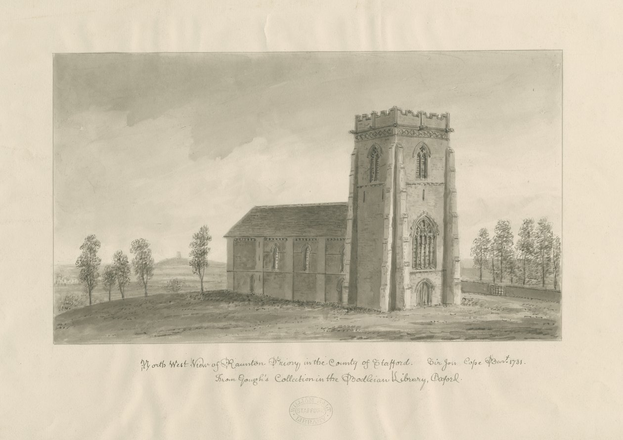 Ranton Abbey [Priory]：棕褐色绘画，nd [1770-1851]（绘画） 作者 约翰·巴克勒