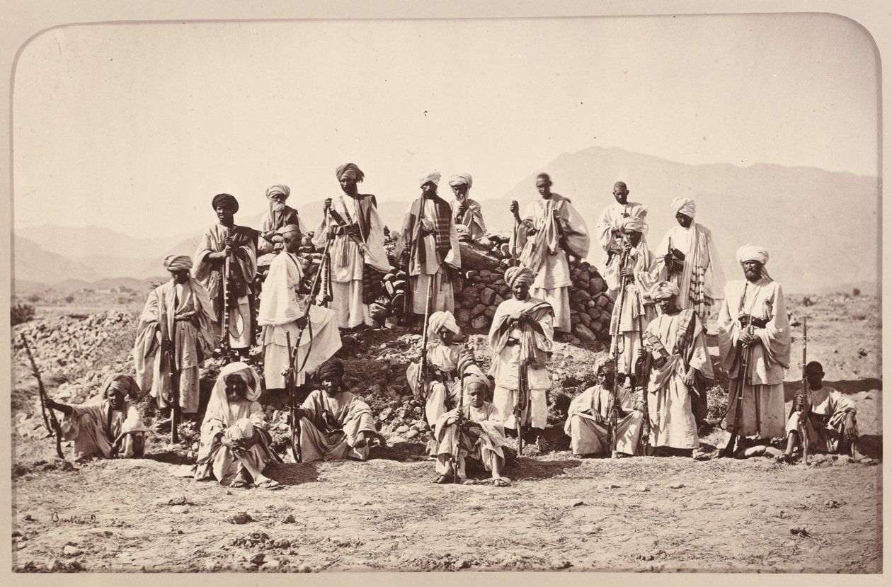《距离远的Jumrood，Khyber和Rotass的Afridi Picket？”，约1879年 作者 约翰·伯克