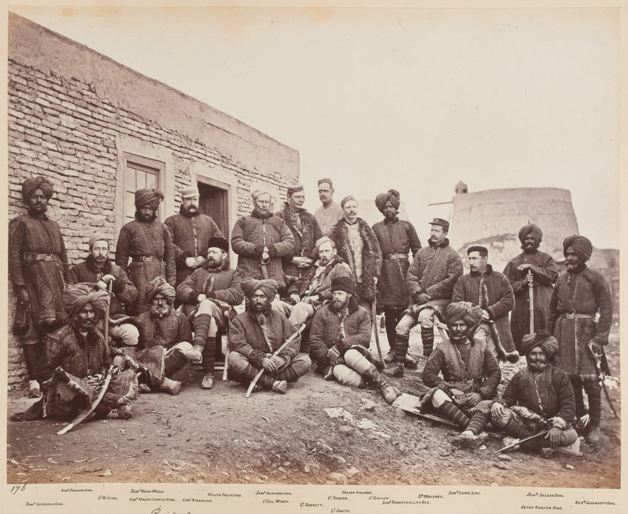 1879年第3锡克教徒，英国和本国军官 作者 约翰·伯克