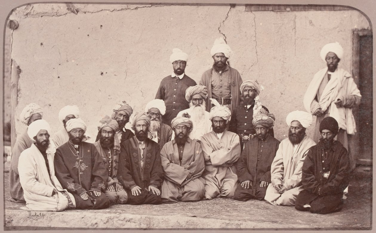 西尔达·哈比保拉（Sirdar Habeeboolah，原文如此）吉尔扎伊（Gilzai）和其他可汗（Khans），1879年 作者 约翰·伯克