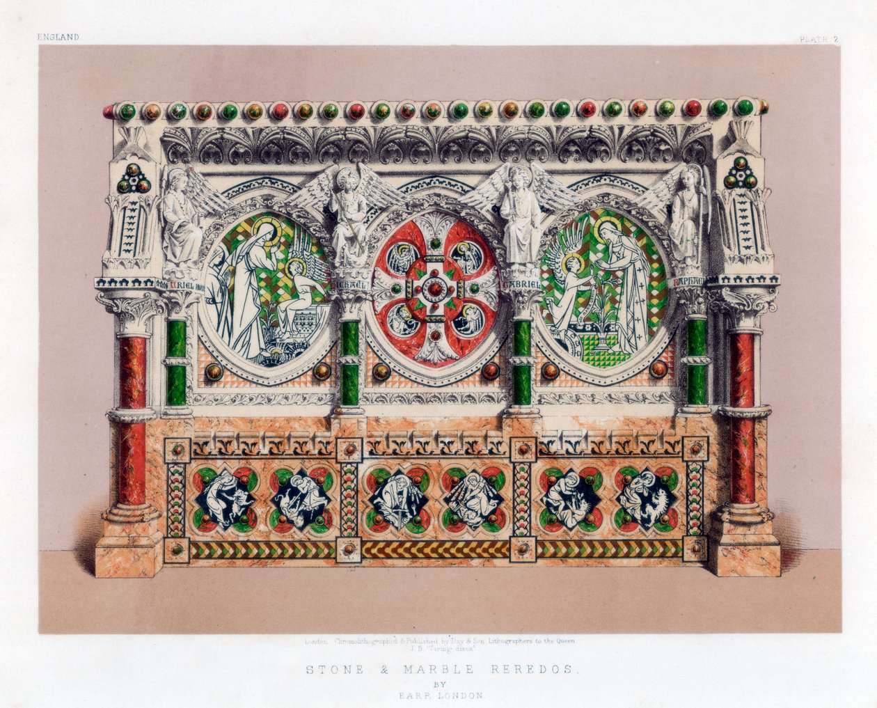 石材和大理石Reredos，十九世纪。 作者 约翰·伯利·沃林