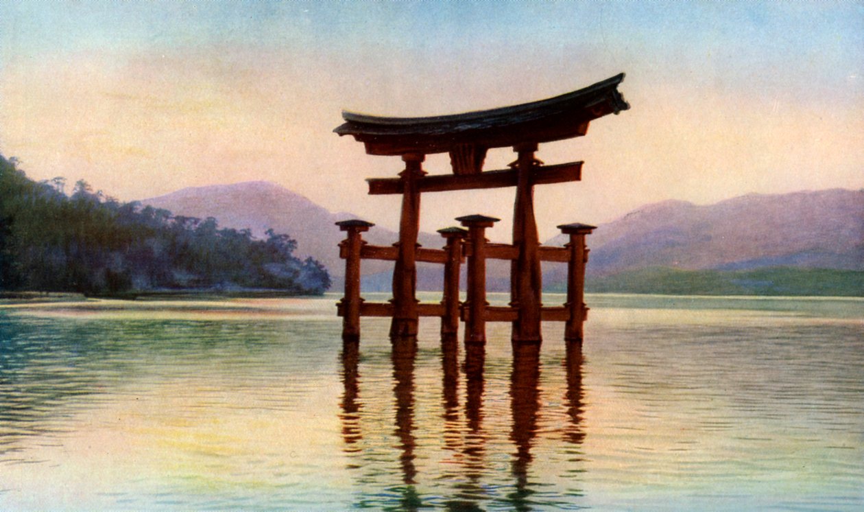 日本宫岛严岛寺的鸟居，约1930年代 作者 约翰布什比