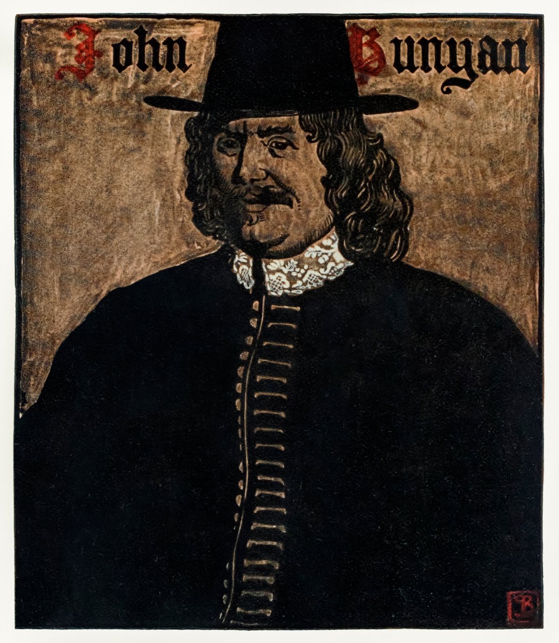 约翰·班扬（John Bunyan，1872-1919）“朝圣者从这个世界进步的作者”，作者即将来临的作者，Byam Shaw的插图（1872-1919） 作者 约翰·拜姆·李斯顿·肖