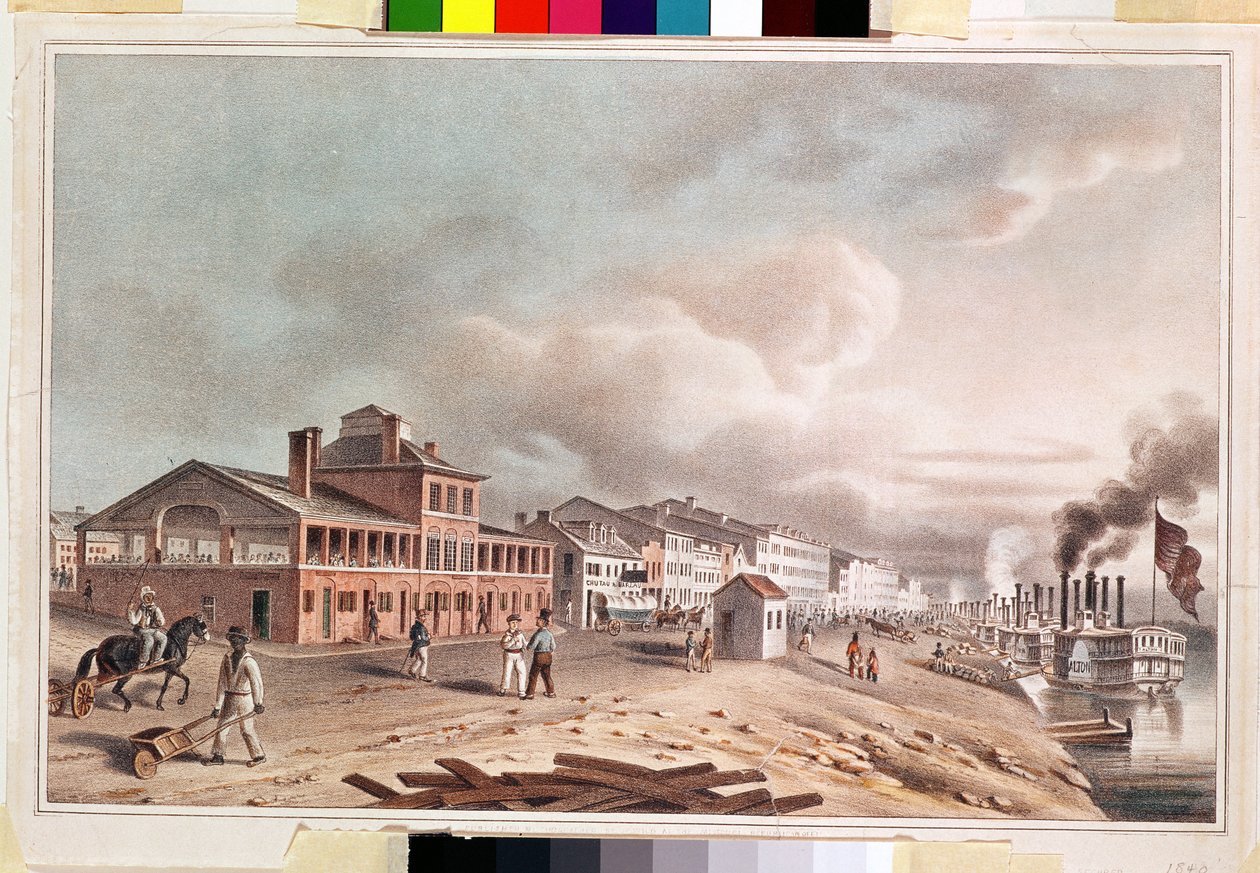 前街，密苏里州圣路易斯，1840年 作者 约翰·卡斯珀·怀德