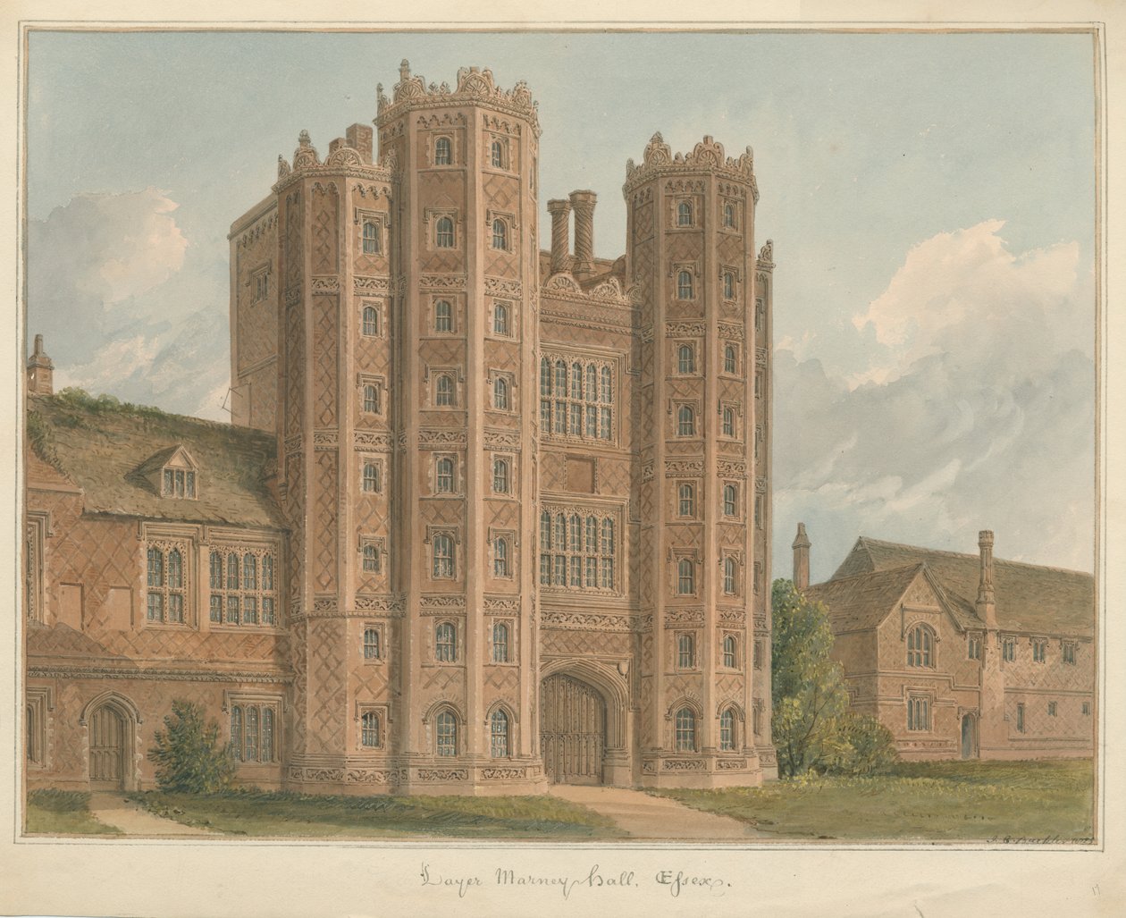 埃塞克斯（Essex）-马尼·霍尔（Layer Marney Hall），1825年 作者 约翰·切塞尔·巴克勒
