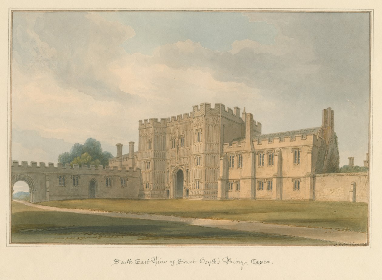 埃塞克斯（Essex）-圣奥西斯（Saint Osyth）小修道院，1825年 作者 约翰·切塞尔·巴克勒