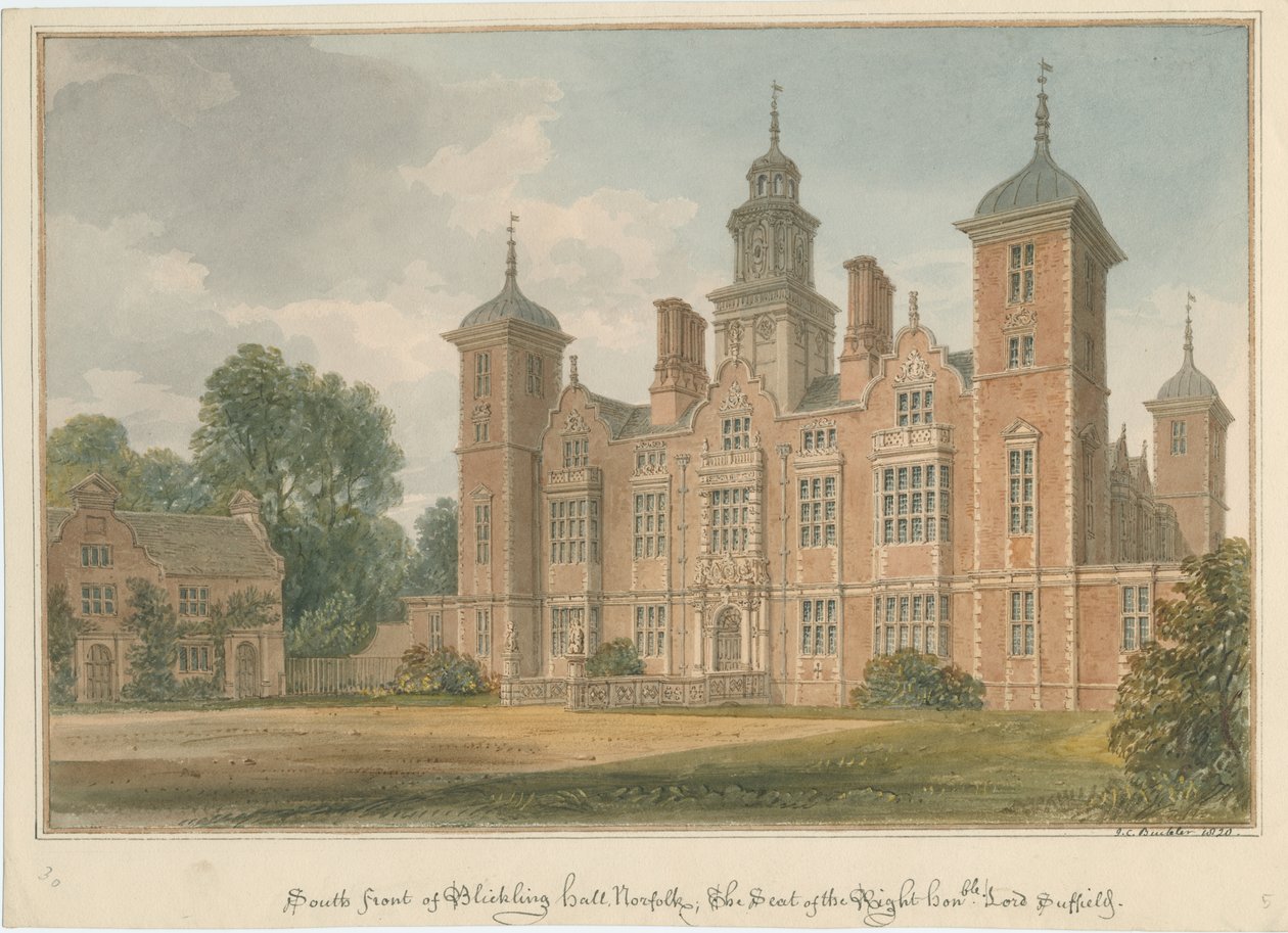 诺福克（Norfolk）-Blickling Hall，1820年 作者 约翰·切塞尔·巴克勒