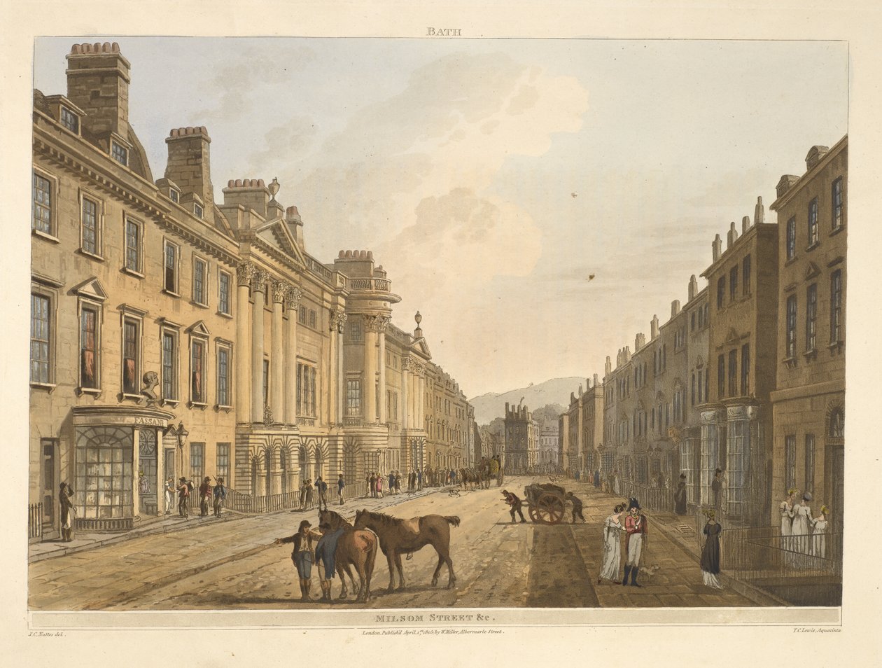 Milsom street.Bath, illustrated by a series of views, from the drawings of J. C. Nattes; with descriptions to each plate.John Claude Nattes 1806 作者 约翰·克劳德·纳特斯