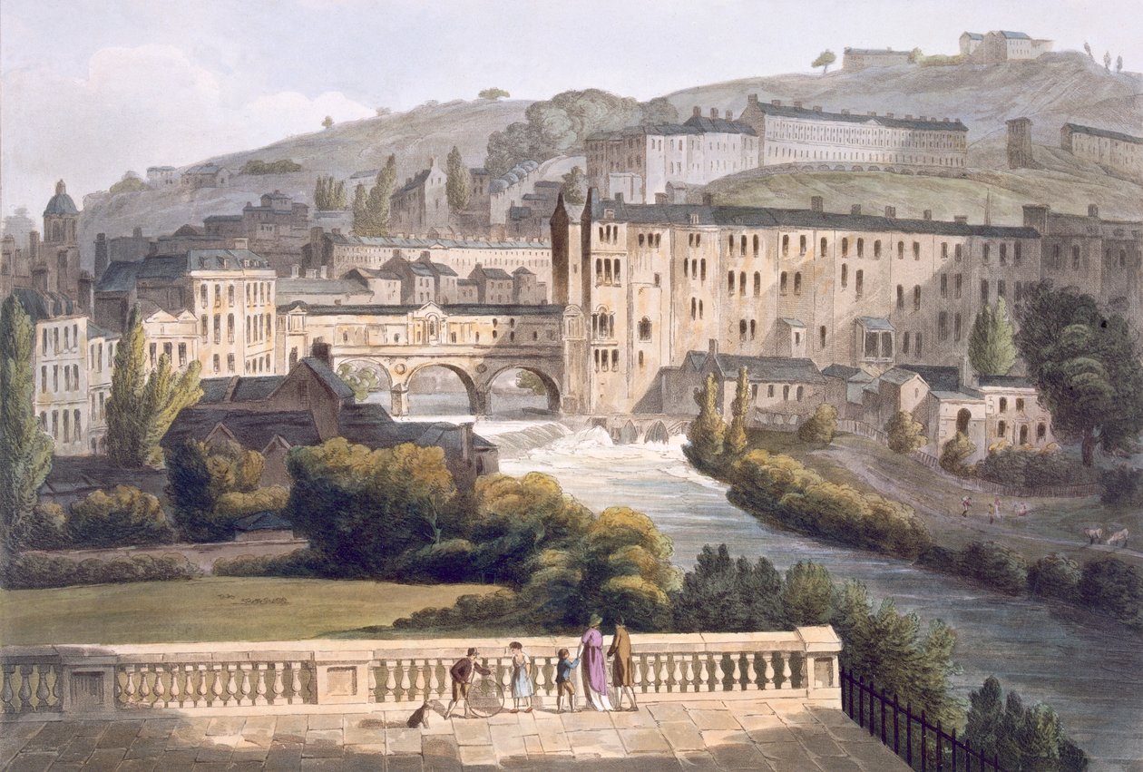 Pulteney Bridge, pub.1806. 作者 约翰·克劳德·纳特斯