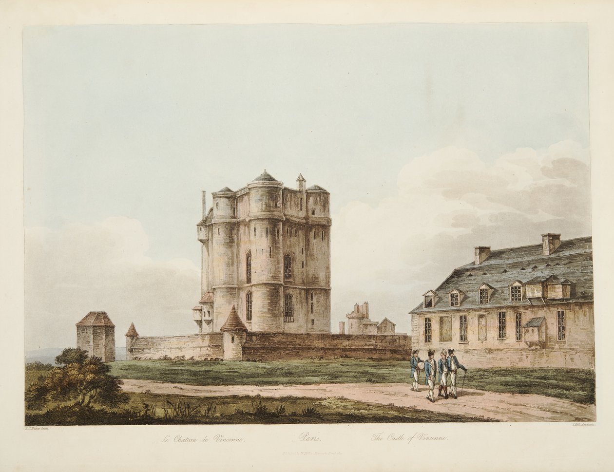 Vincenne城堡，从凡尔赛，巴黎和圣但尼，酒吧的例证。 1810年（aquatint） 作者 约翰·克劳德·纳特斯