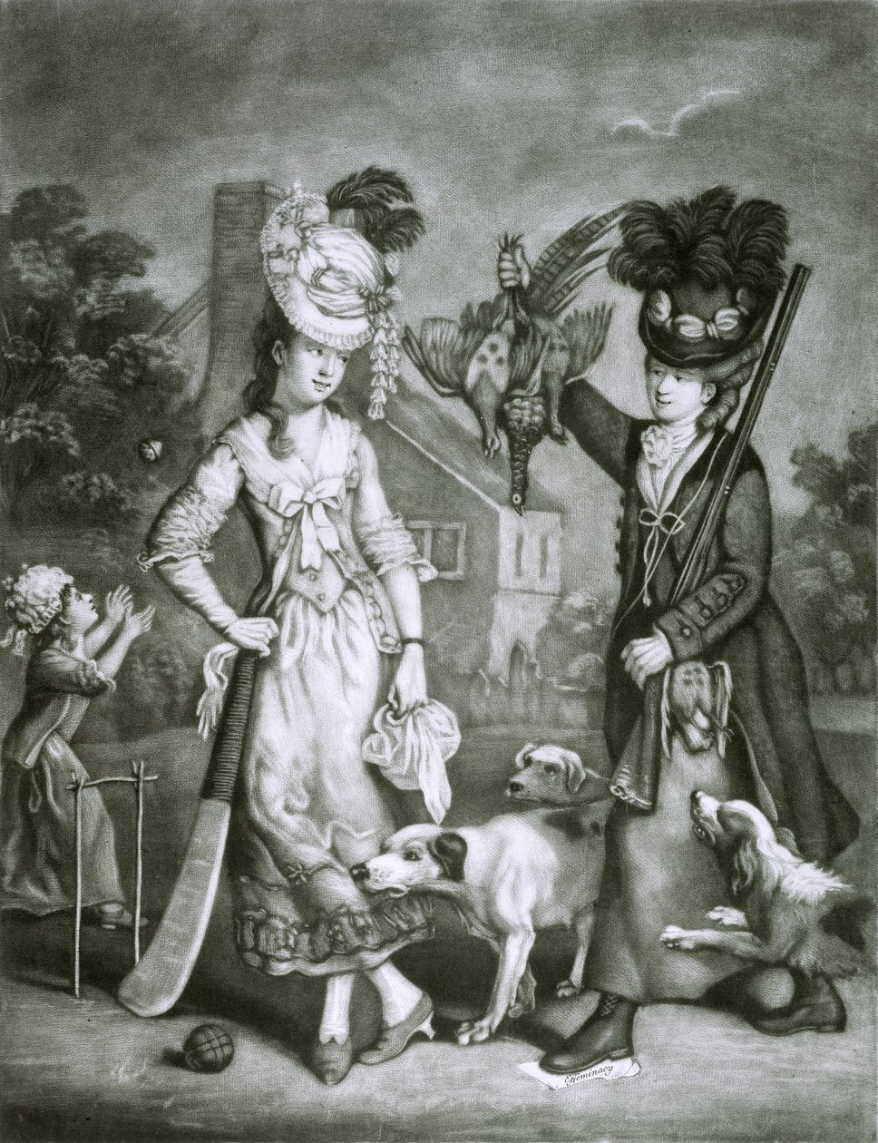 Wicket小姐和Miss Trigger，1778年（mezzotint） 作者 约翰·科莱特