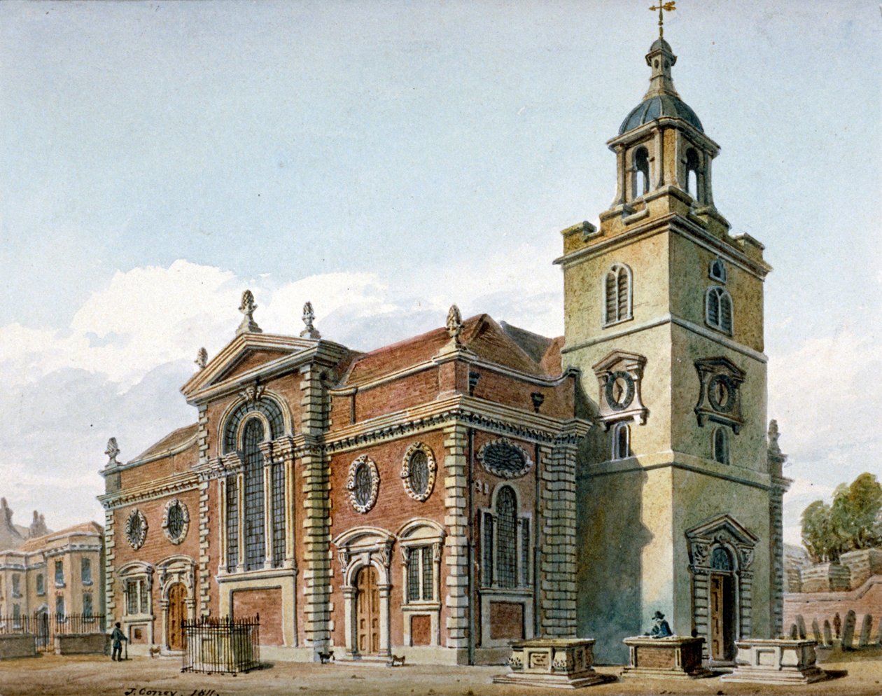 伦敦Whitechapel的圣玛丽教堂，1811年 作者 约翰·康尼