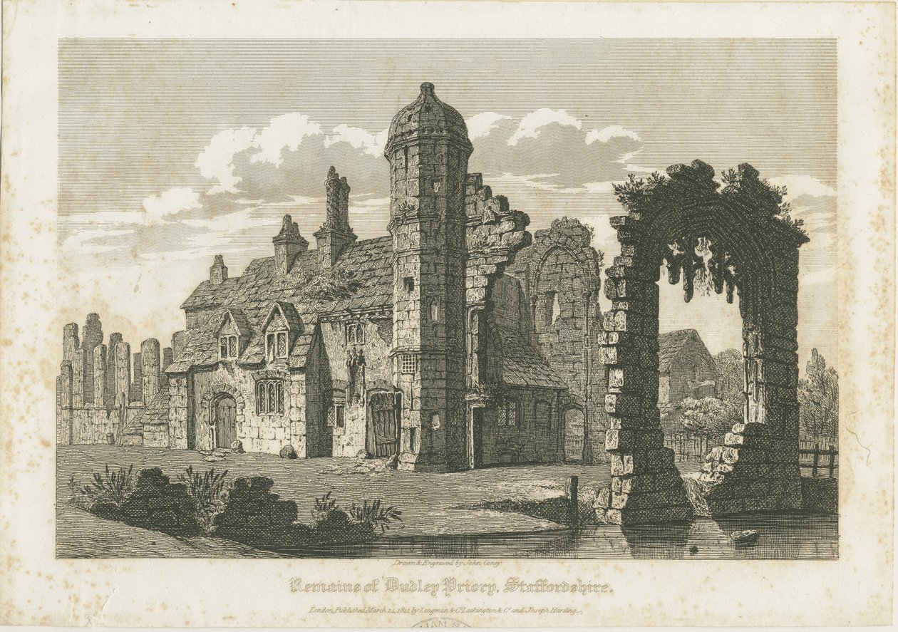 达德利修道院（Dudley Priory）：雕刻，[c 1821] 作者 约翰·康尼