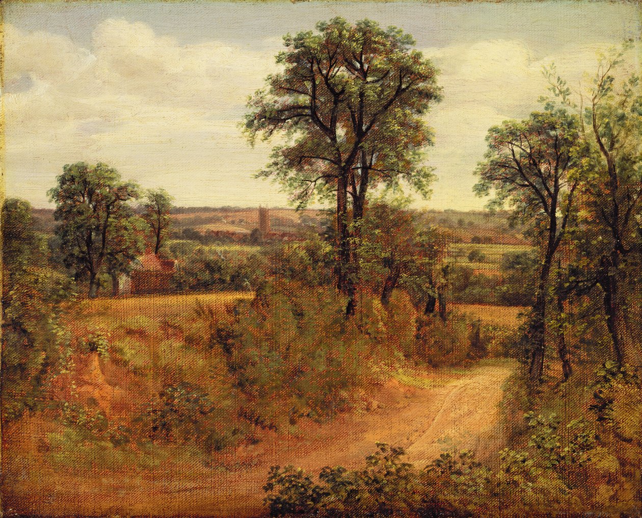 达德姆（Dedham）附近的巷（A Lane），约1802年（布面油画） 作者 约翰·康斯特勃