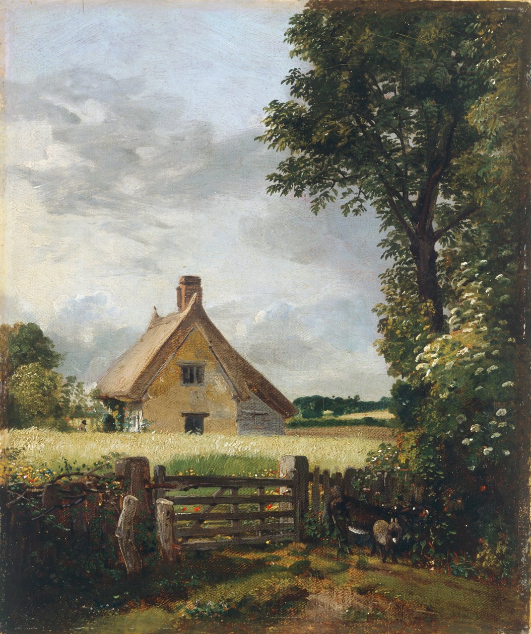 玉米田里的小屋》，1815-1818年 作者 约翰·康斯特勃