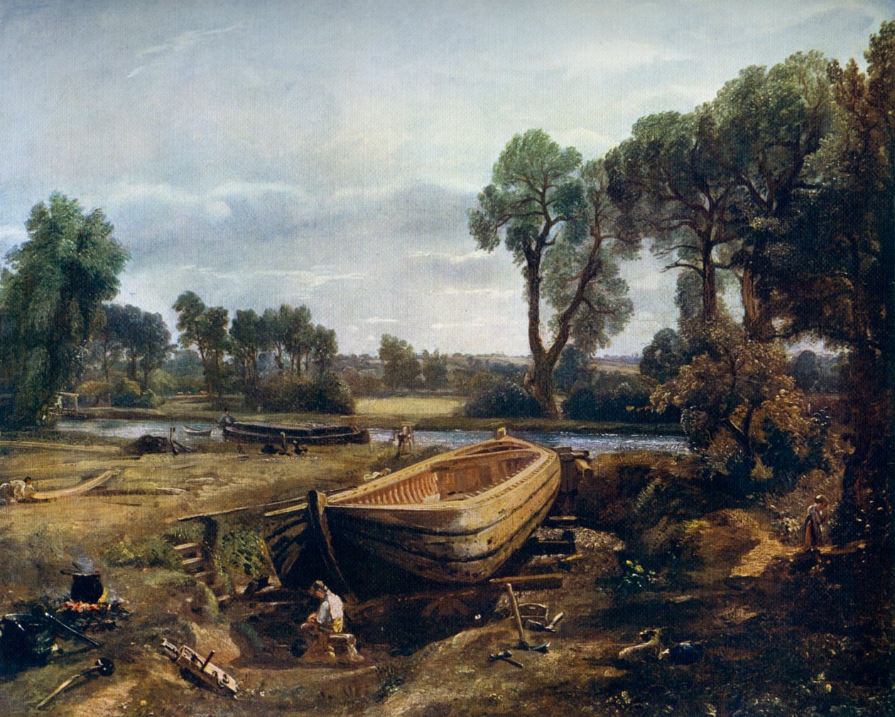 Flatford Mill附近的造船厂，1815年，1912年。 作者 约翰·康斯特勃