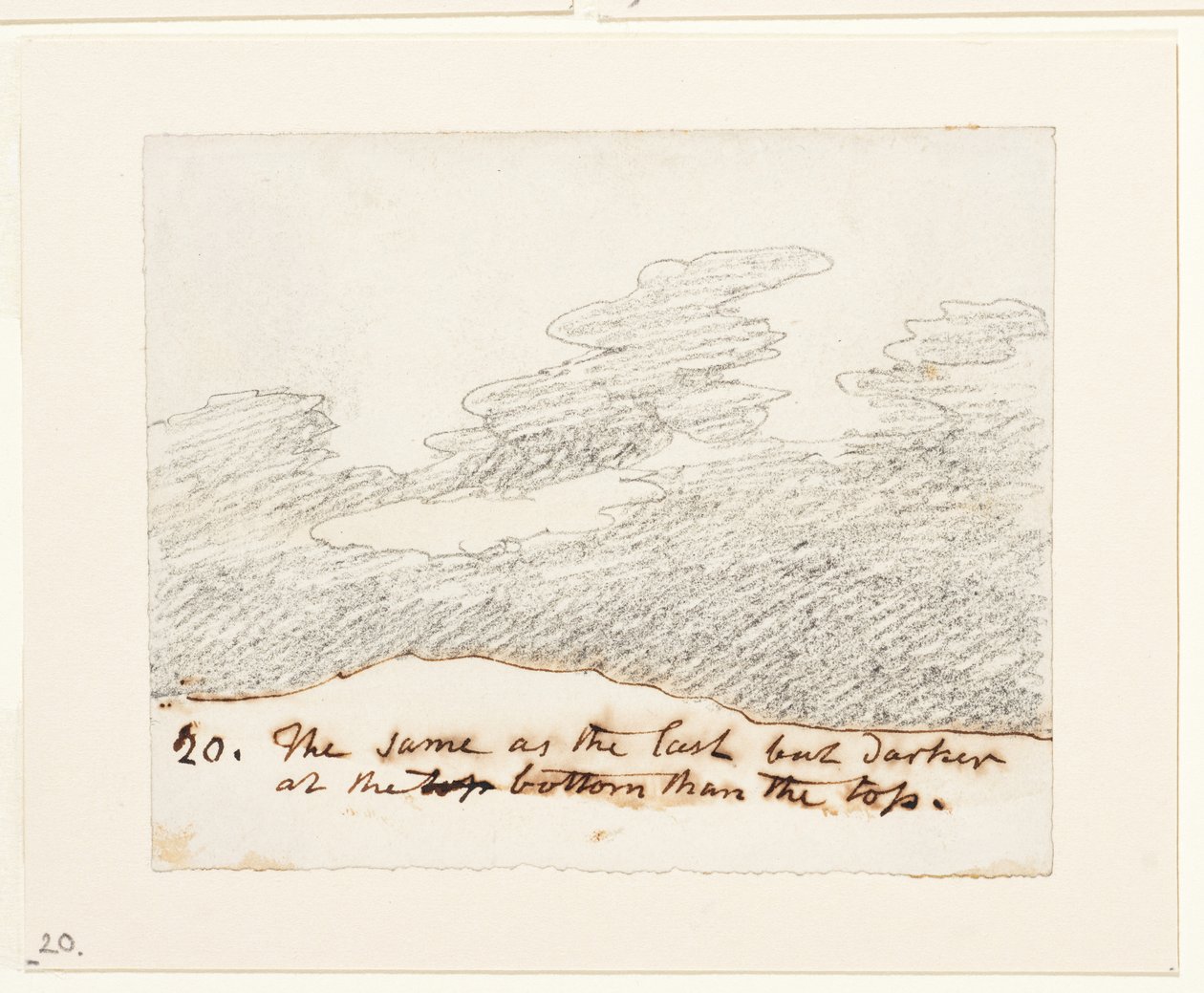 云彩研究（根据亚历山大-科赞斯的 "天空雕刻"），约 1822-23 年（纸上石墨） 作者 约翰·康斯特勃
