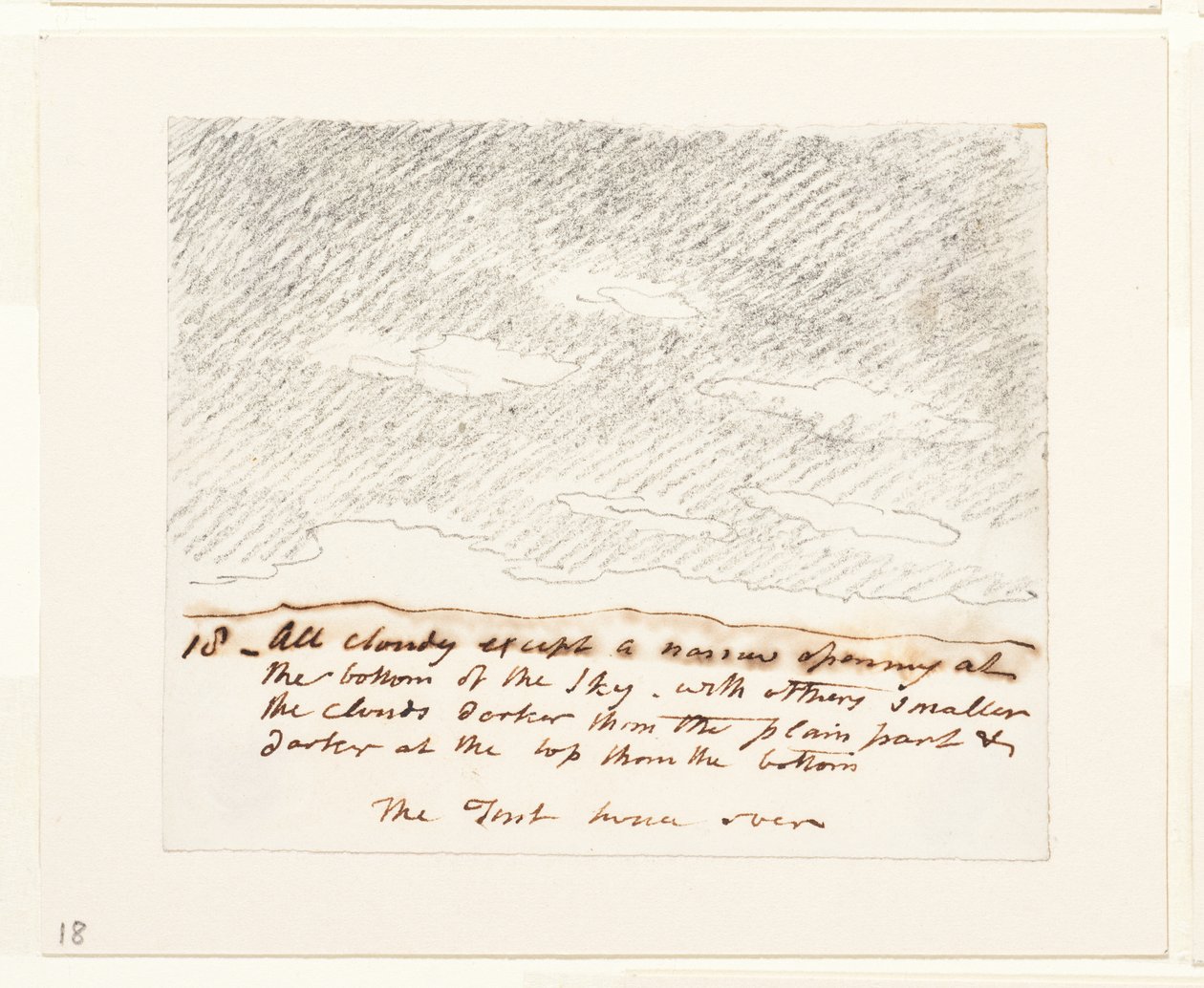 云彩研究（根据亚历山大-科赞斯的 "天空雕刻"），约 1822-23 年（纸上石墨） 作者 约翰·康斯特勃