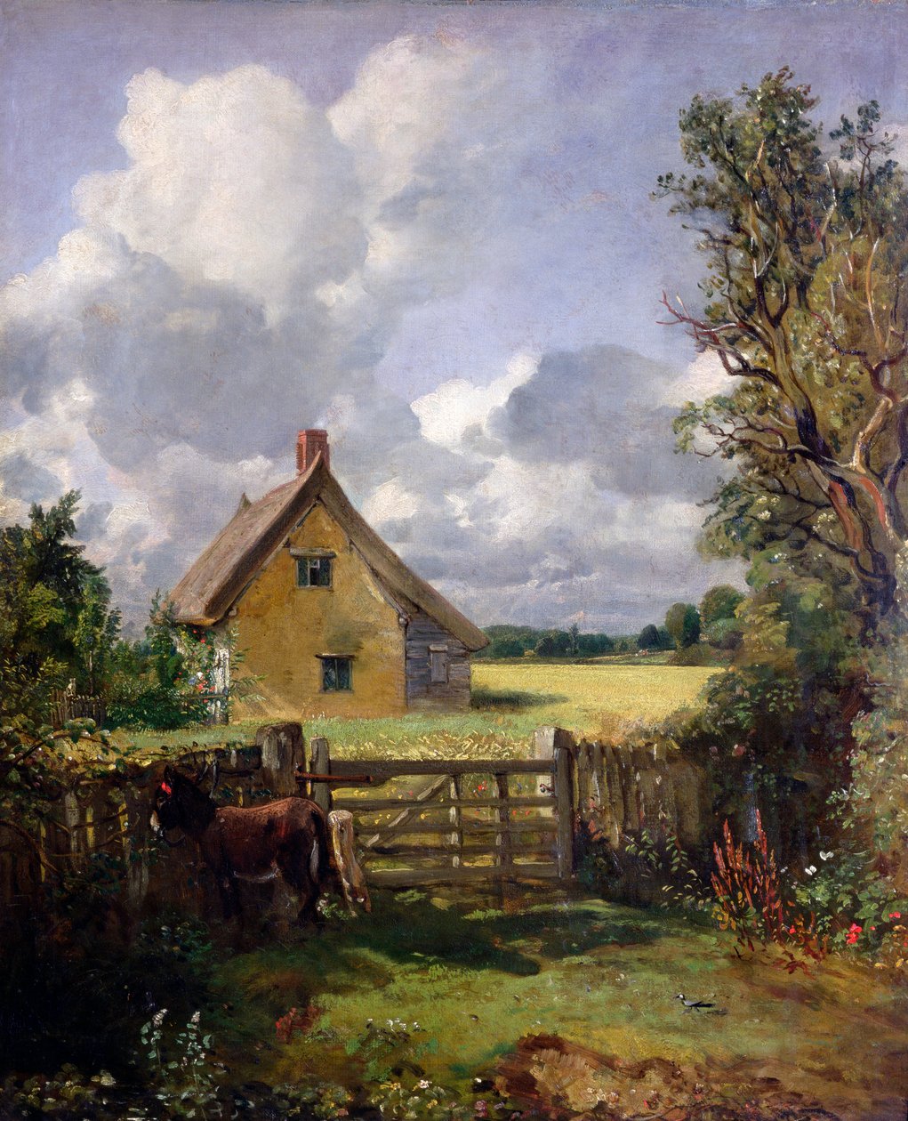 玉米田里的小屋》，1833年 作者 约翰·康斯特勃